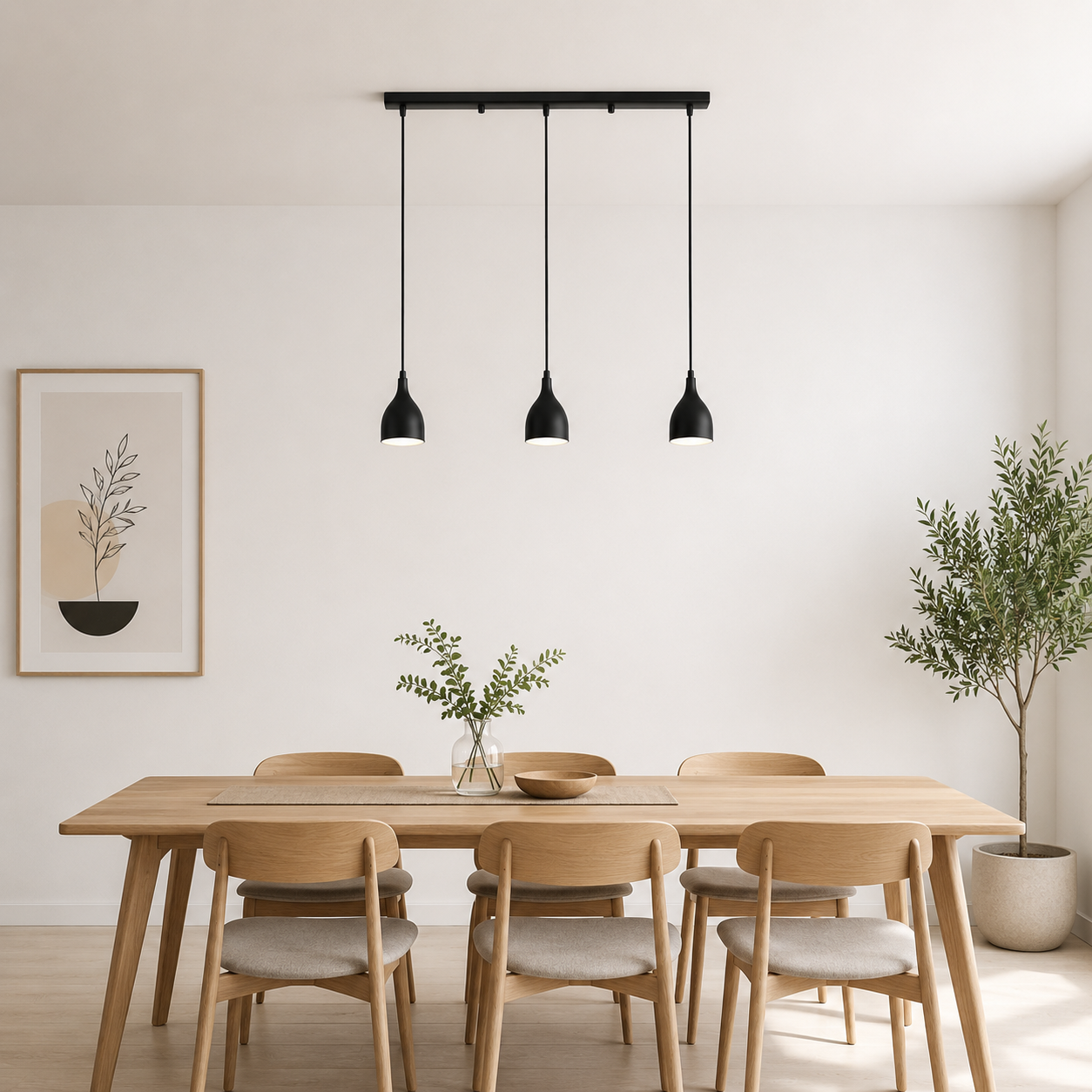 Lámpara colgante triple Nordic Elipse