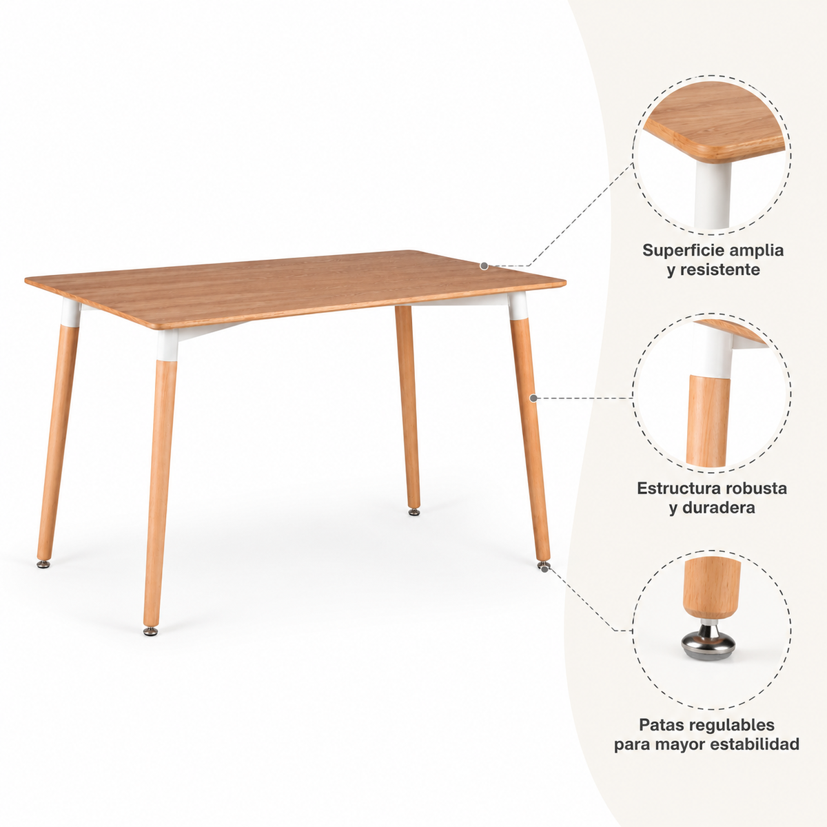 Mesa rectangular Eames madera