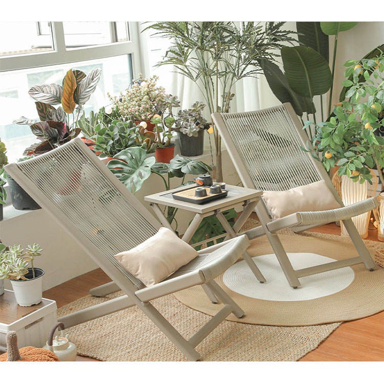 Juego 2 reposeras plegables mesa color Gris