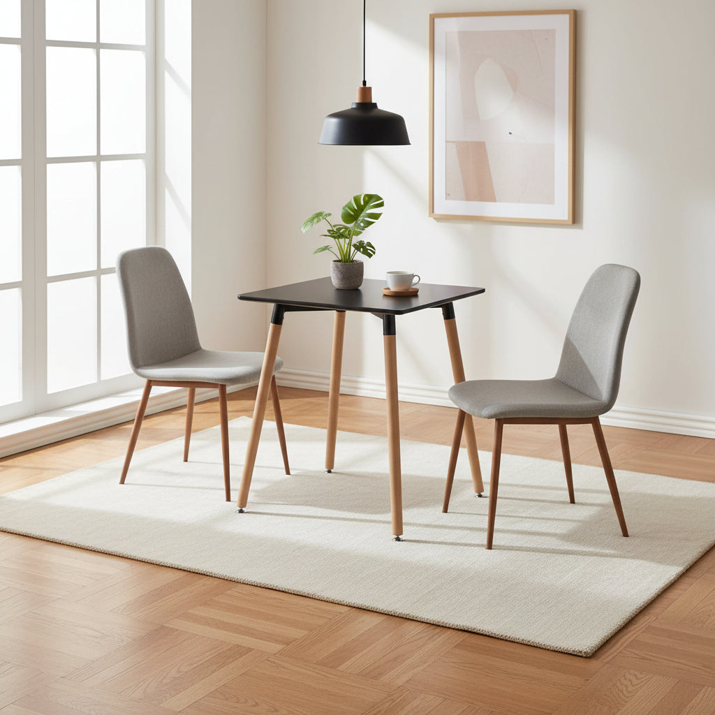 Mesa Eames Negra cuadrada 80x80