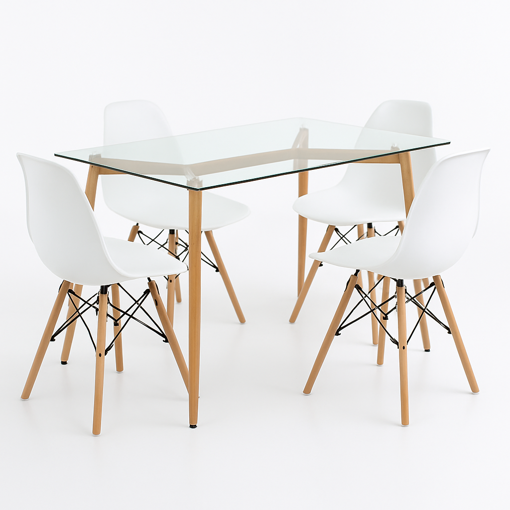 Mesa Eames Rectangular Vidrio