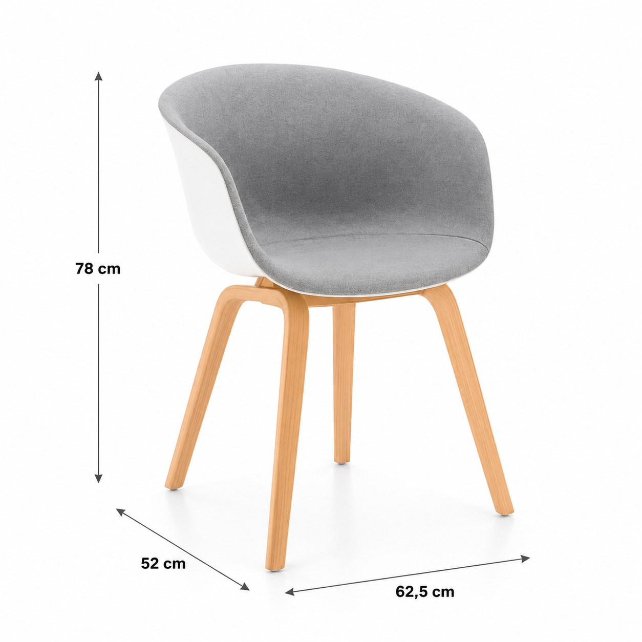 Pack 2 Sillas de Comedor Modelo Gaudí Gris
