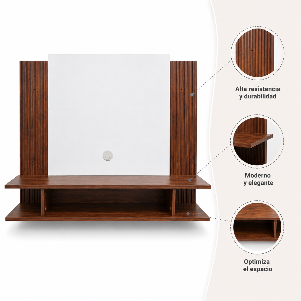 Panel TV 50" Home Nova Madera Oscura