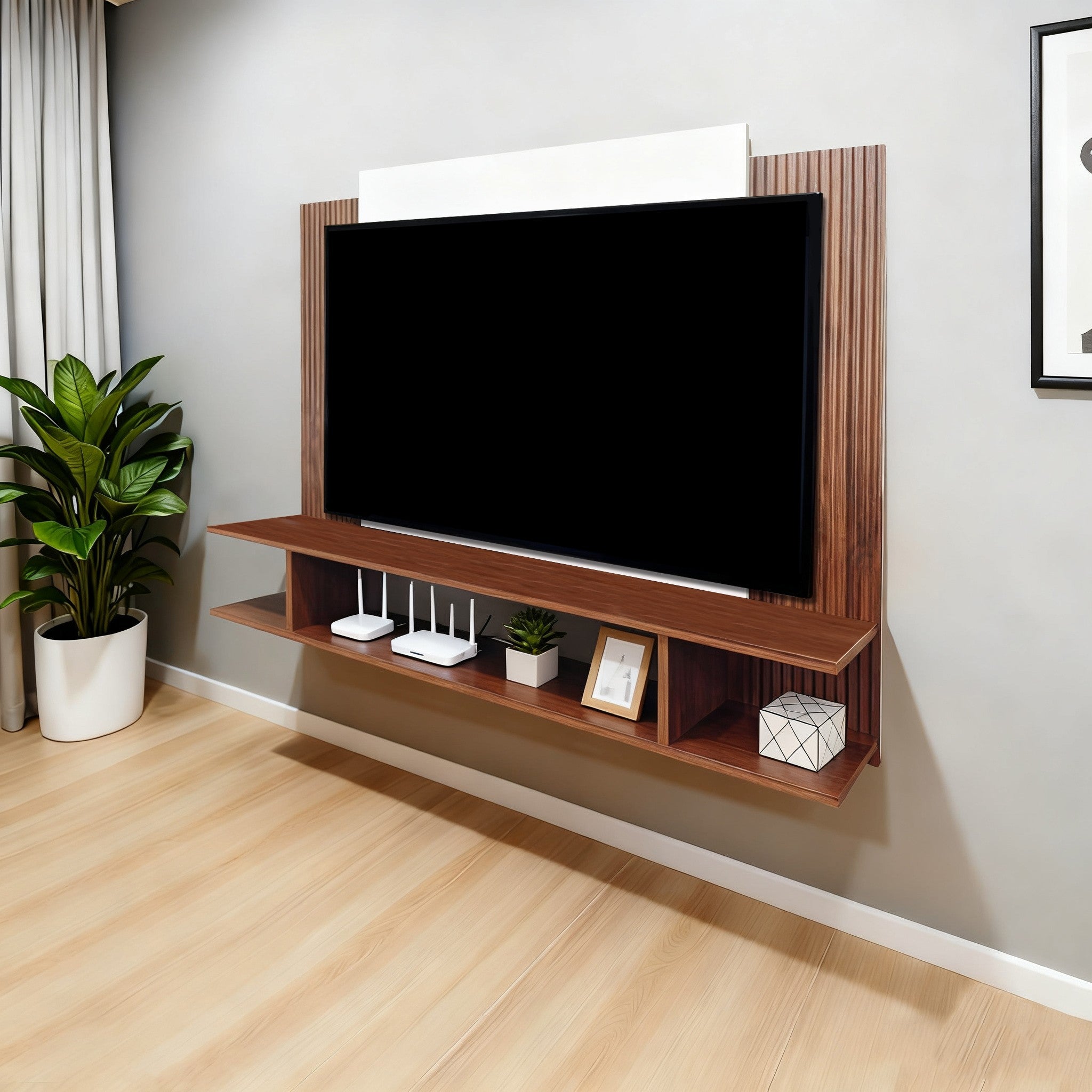 Panel TV 50" Home Nova Madera Oscura