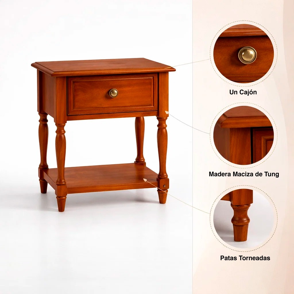 Velador Provenza Madera 1 cajon