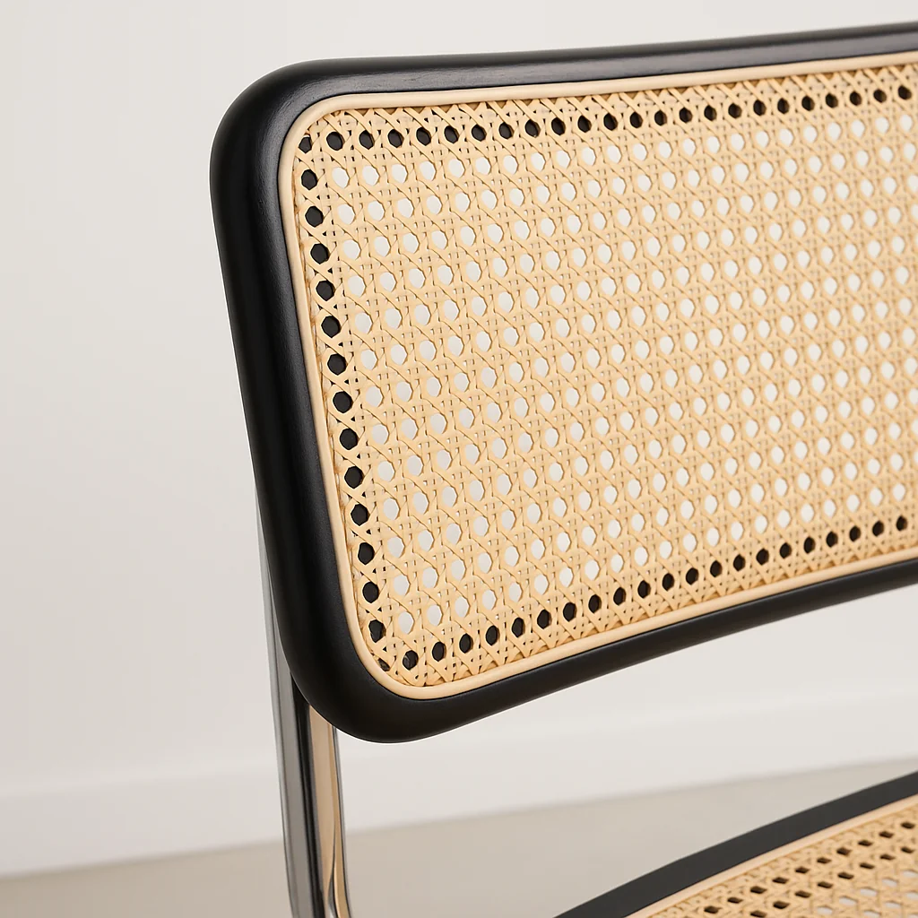 Pack de 2 Sillas Breuer Madera y Rattan - Negras