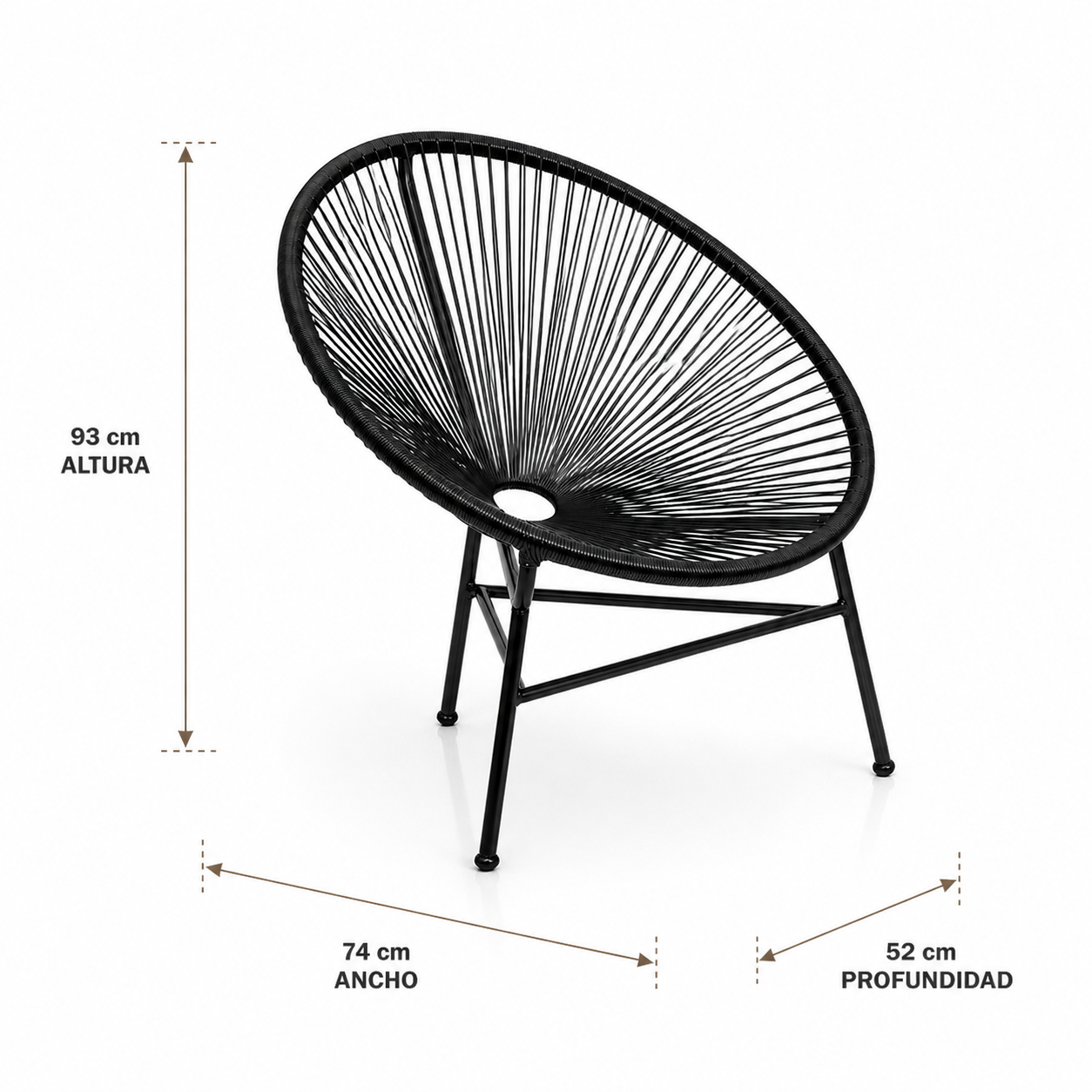 Silla de terraza Veracruz Negra