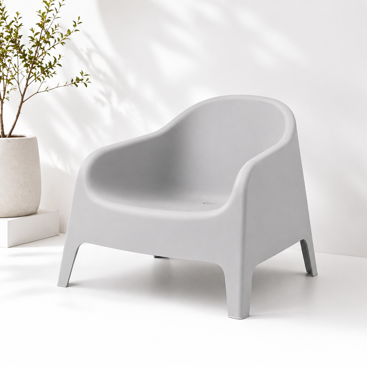 Sillón Individual Plástico Exterior Gris
