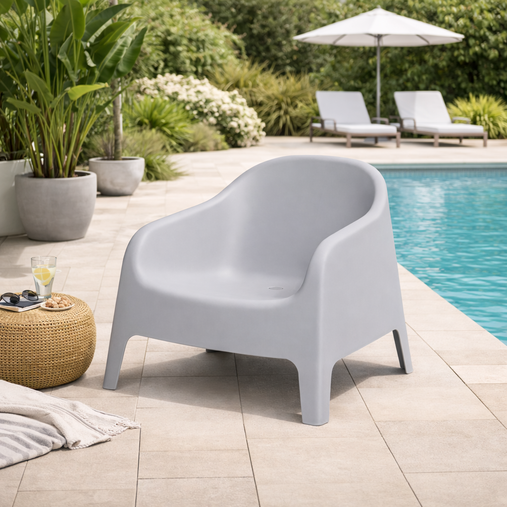 Sillón Individual Plástico Exterior Gris