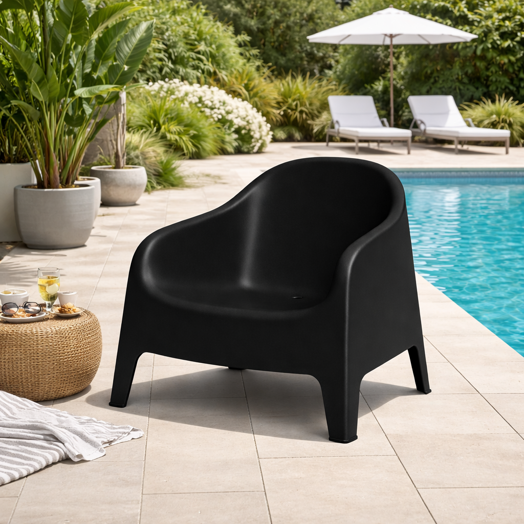 Sillón Individual Plástico Exterior Negro