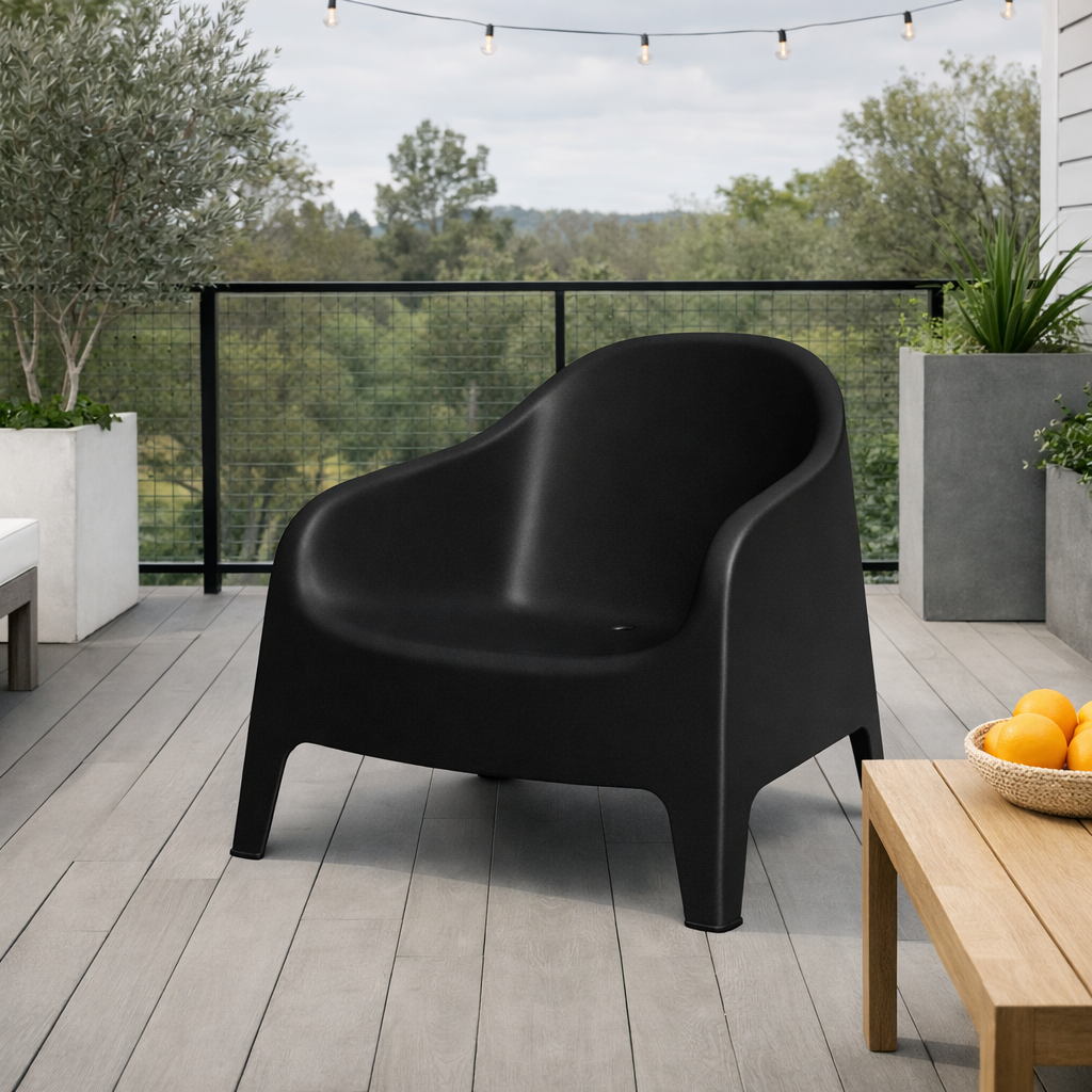 Sillón Individual Plástico Exterior Negro
