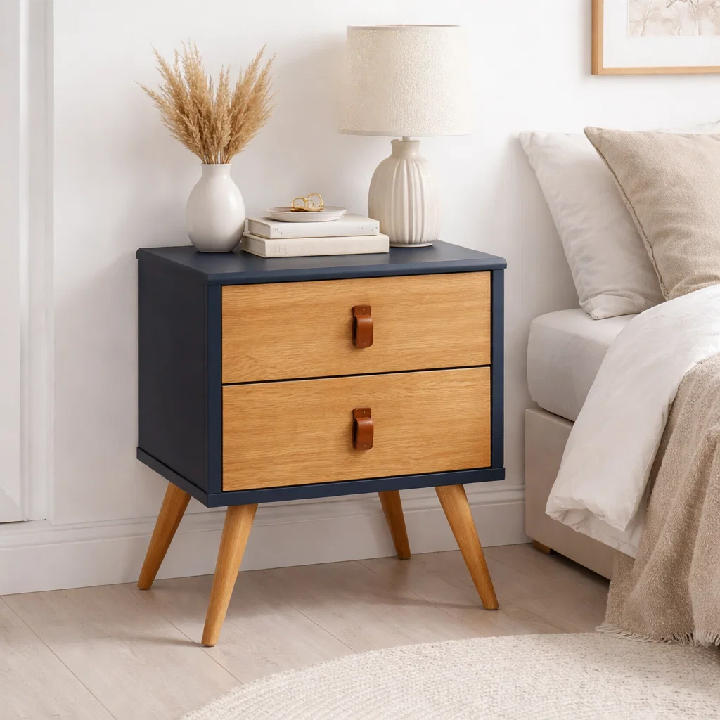 Velador 2 Niveles Woodline Beige & Brown
