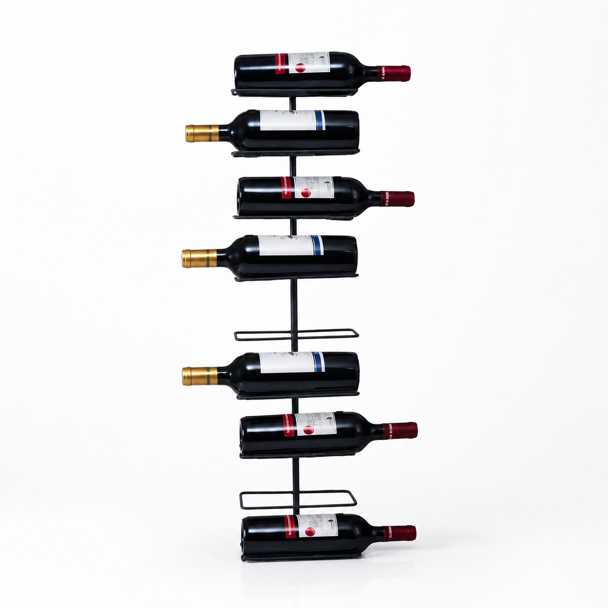 Organizador de fierro para botellas de vino
