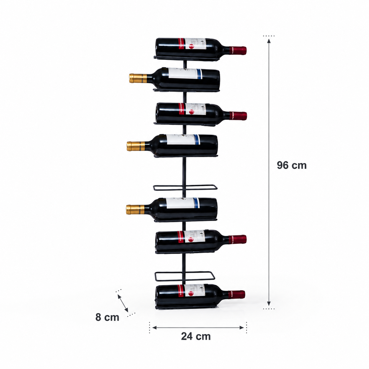Organizador de fierro para botellas de vino
