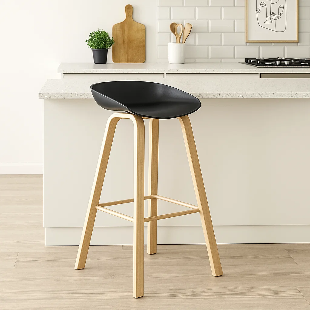 Taburete Piso Bar Nordic - Negro