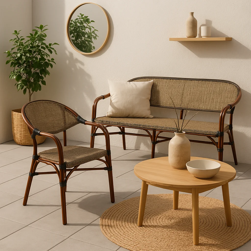 Silla Bistro Parisina Textileno con reposabrazos - Beige