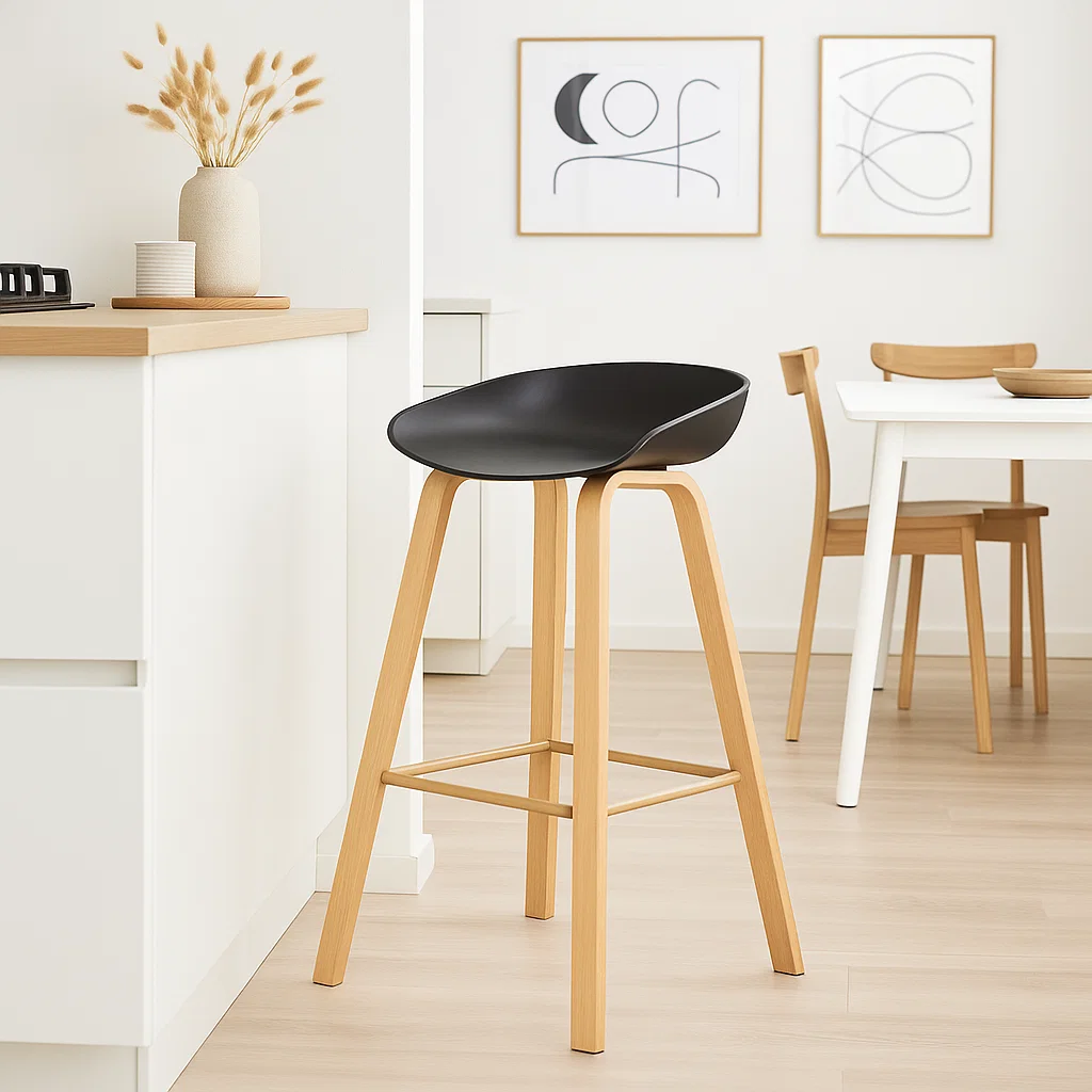 Taburete Piso Bar Nordic - Negro