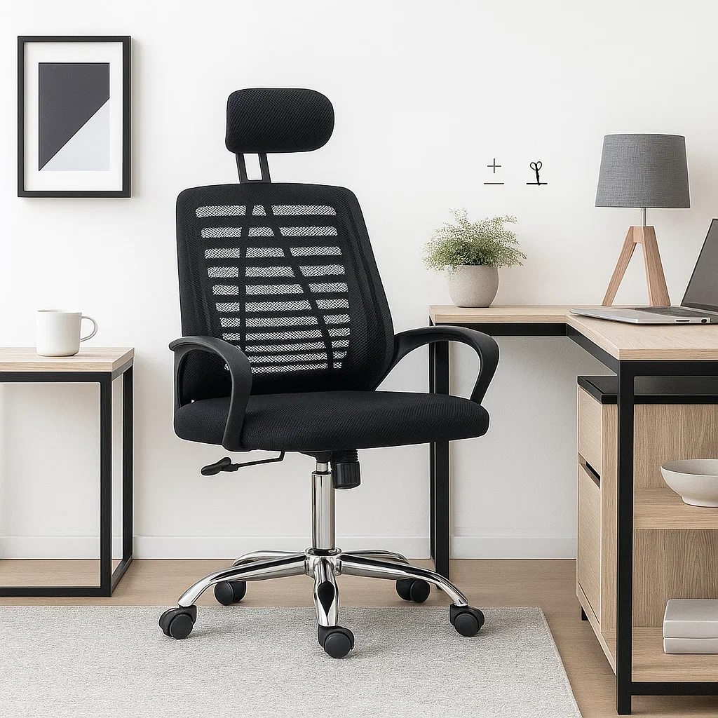 Silla de Oficina Ergos Ergonómica con Cabeza - Negra