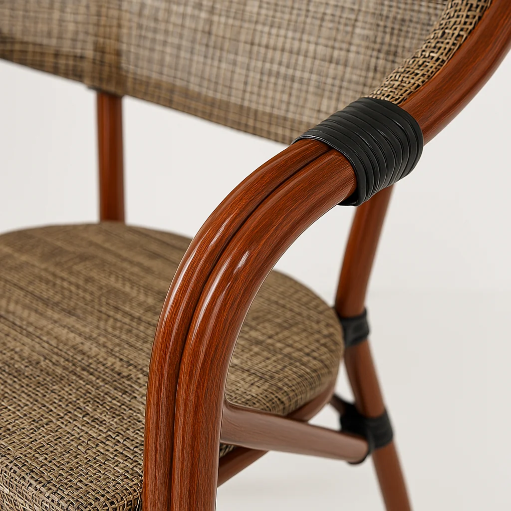 Silla Bistro Parisina Textileno con reposabrazos - Beige