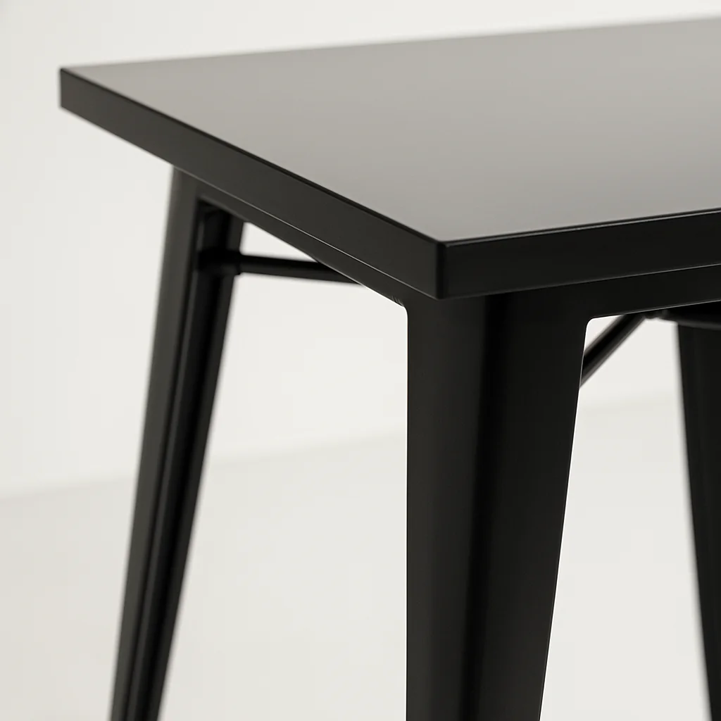 Mesa Tolix de Acero 80x80cm para Bar o Terraza o Restaurant - Negra