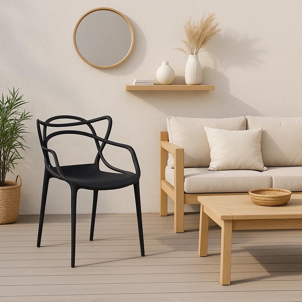 Silla de Terraza Exterior o comedor Master - Negra