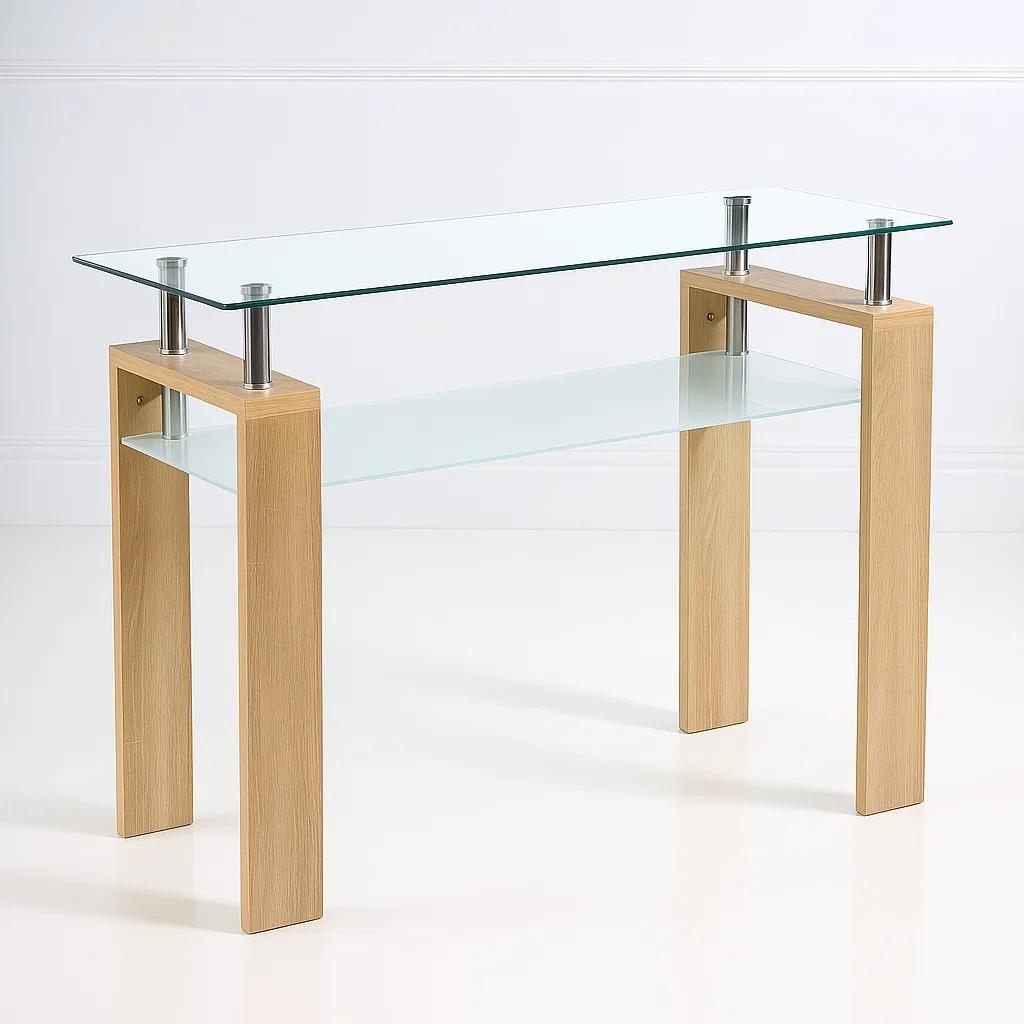 Mesa de arrimo Rectangular de vidrio