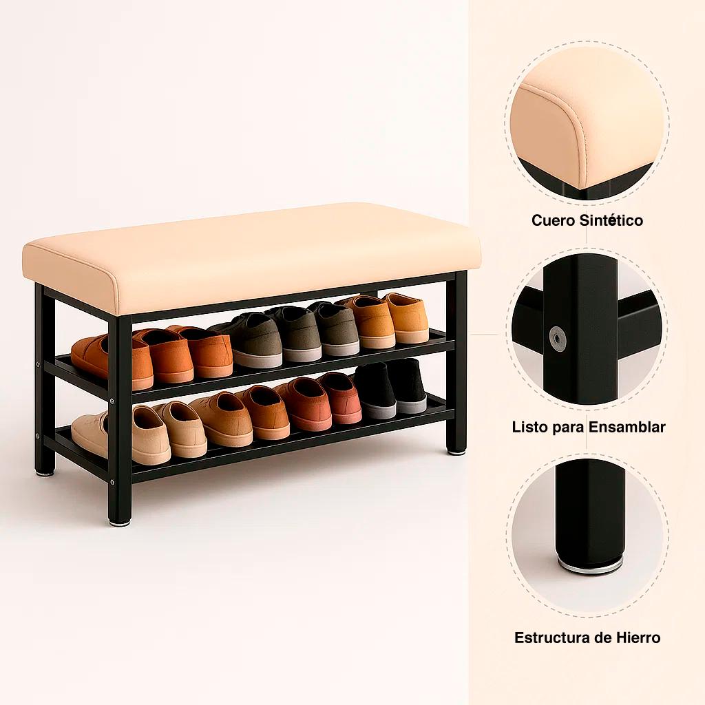 Zapatero con Asiento Confort - Blanco