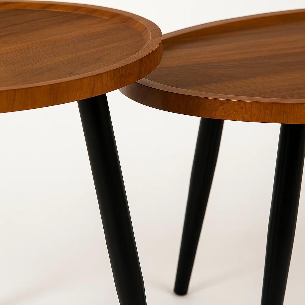 Set de Mesas de Centro Nido - Diseño Moderno de Madera y Metal