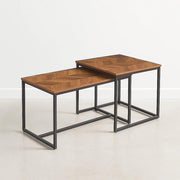 Mesa de centro doble rectangular - Madera clara