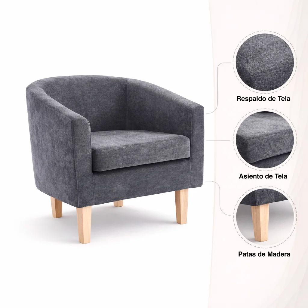 Sillón Compacto WoodLine - Gris