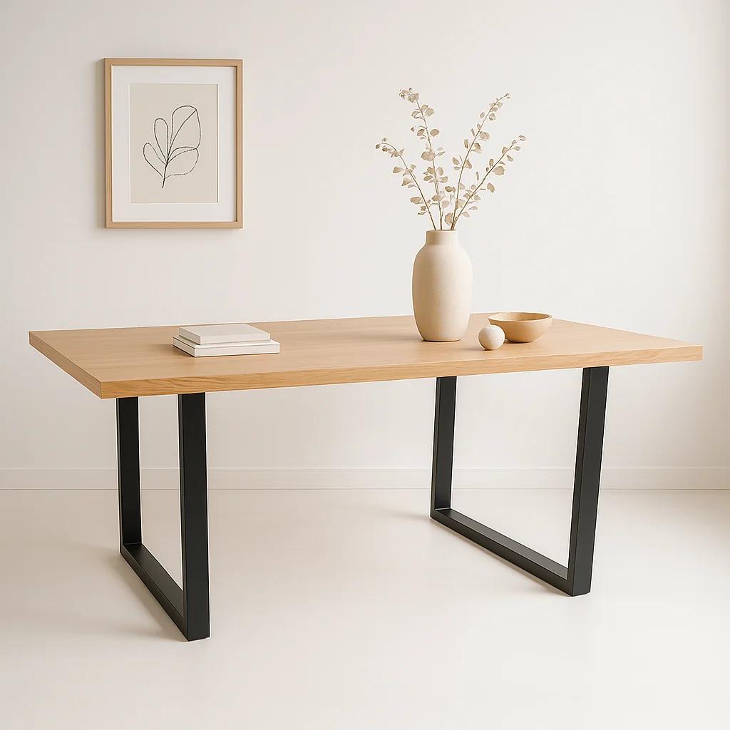Mesa de Comedor Estilo Industrial 160x90 Madera Clara