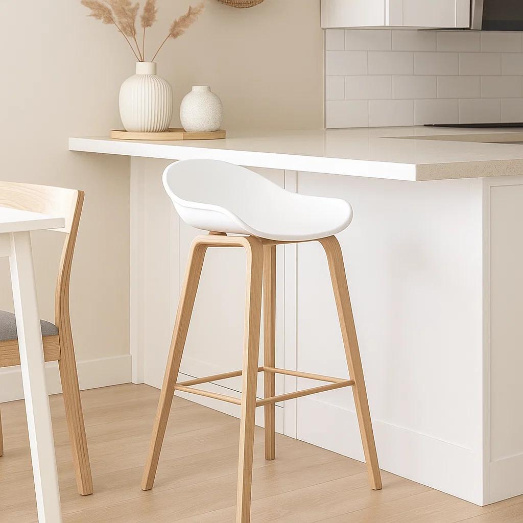 Taburete Piso Bar Nordic - Blanco