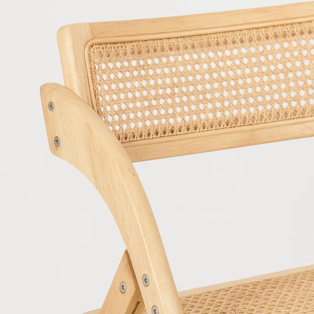 Silla Ambar Plegable de Madera Rattan Natural
