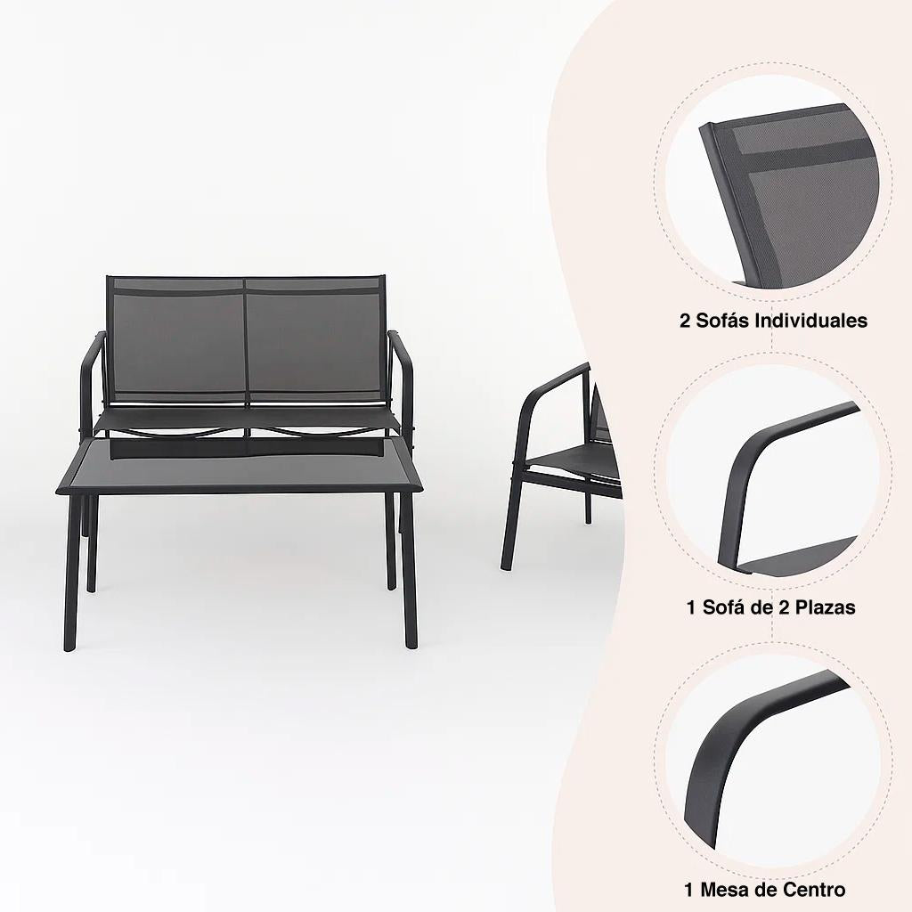 Juego de Terraza Aero 3 Sofás y 1 Mesa de Centro