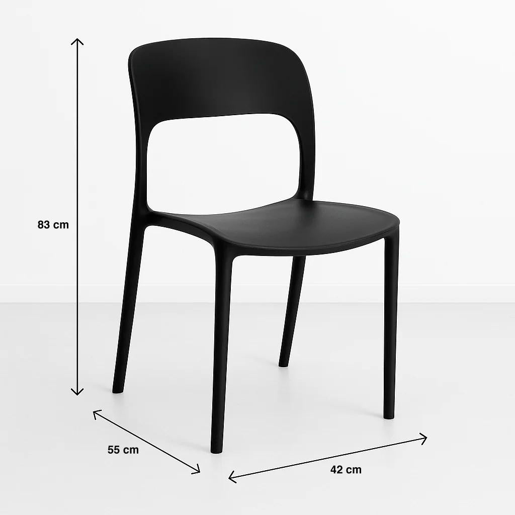 Silla de Comedor o Terraza Alto Tráfico Kentucky - Negra