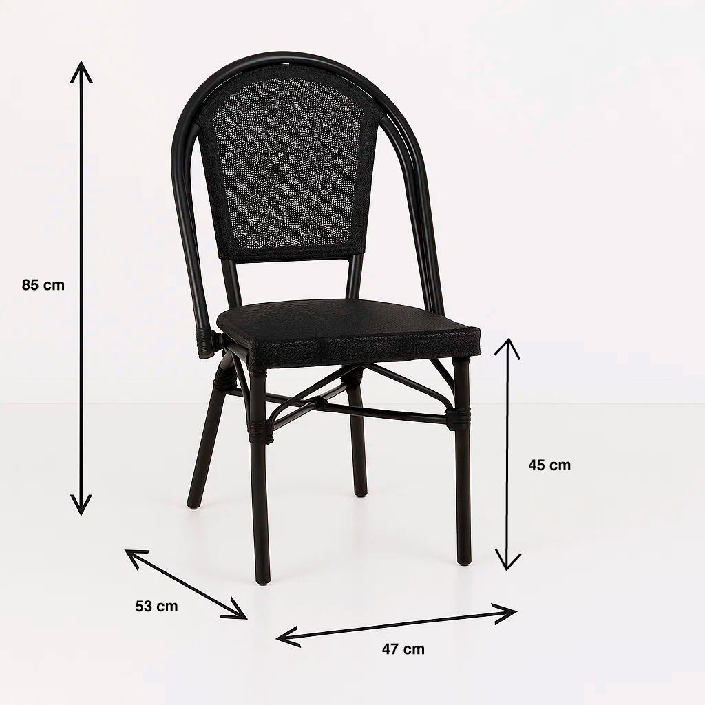 Silla Bistro Parisina Textileno - Negro