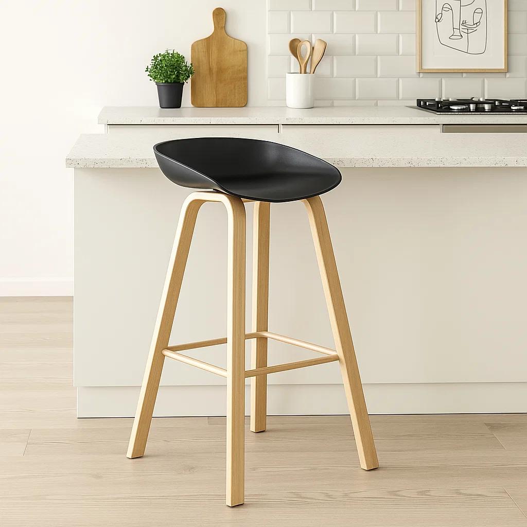 Taburete Piso Bar Nordic - Negro