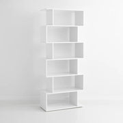 Estantería Moderna ZigZag de 6 Niveles 80x23.5x187.5 - Blanco