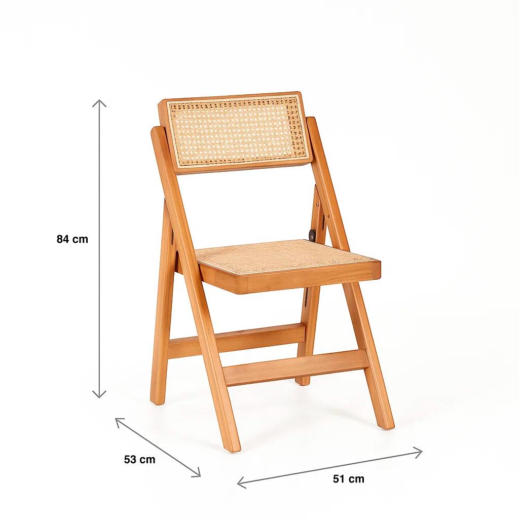 Silla Mistral Plegable de Madera Rattan Natural