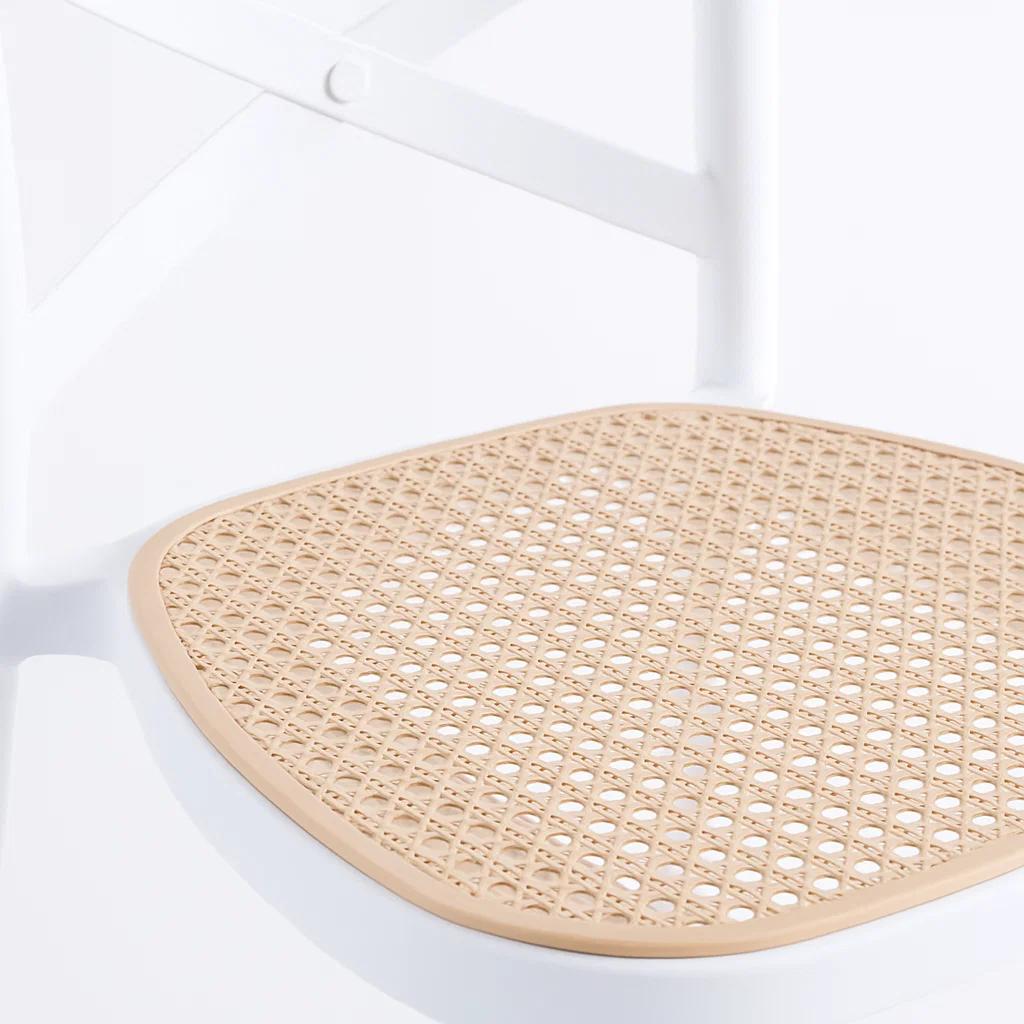 Taburete Crossback Danubio Piso de Bar o Terraza Exterior - Blanco