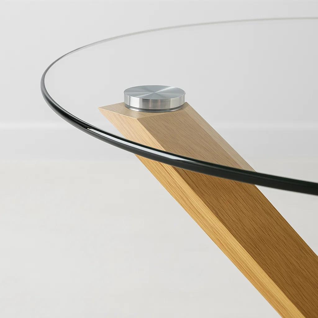 Mesa de comedor redonda de vidrio Cross 120cm