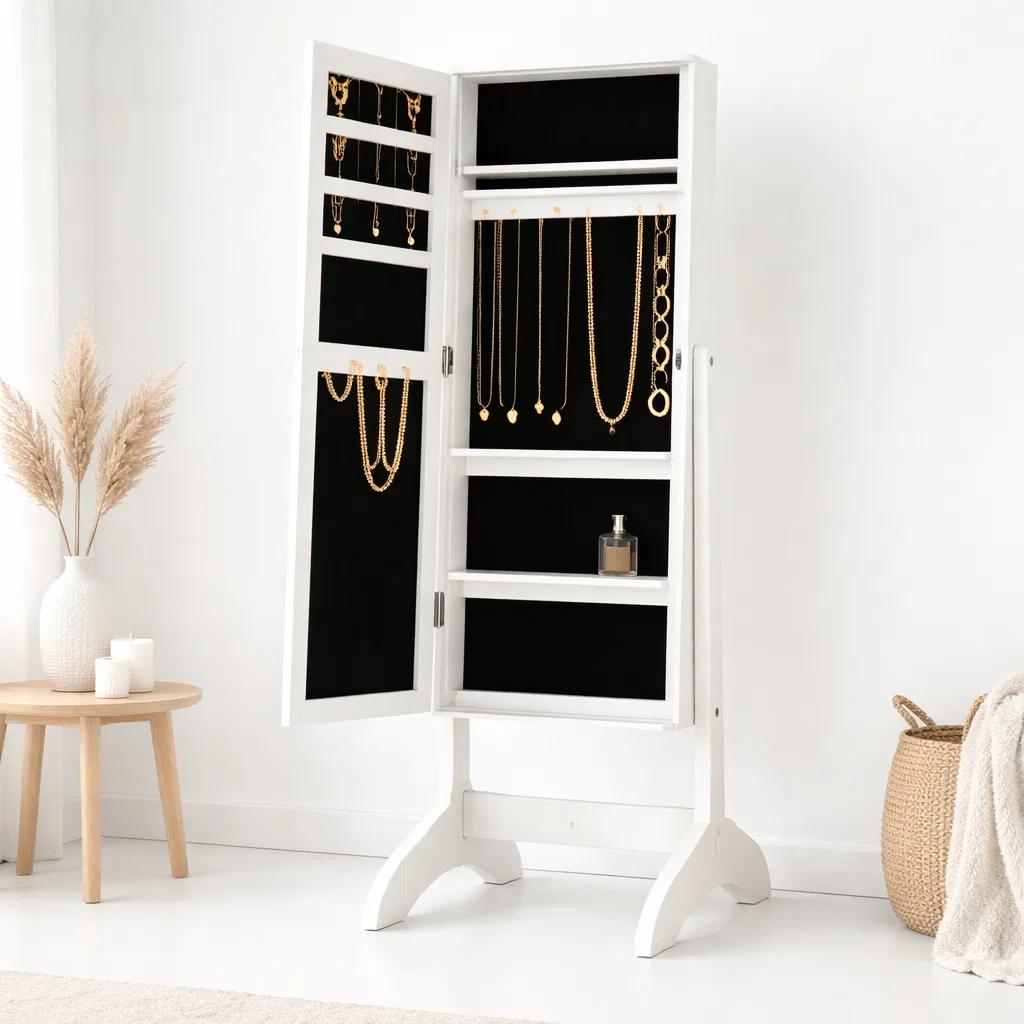 Mueble Espejo Joyero Blanco