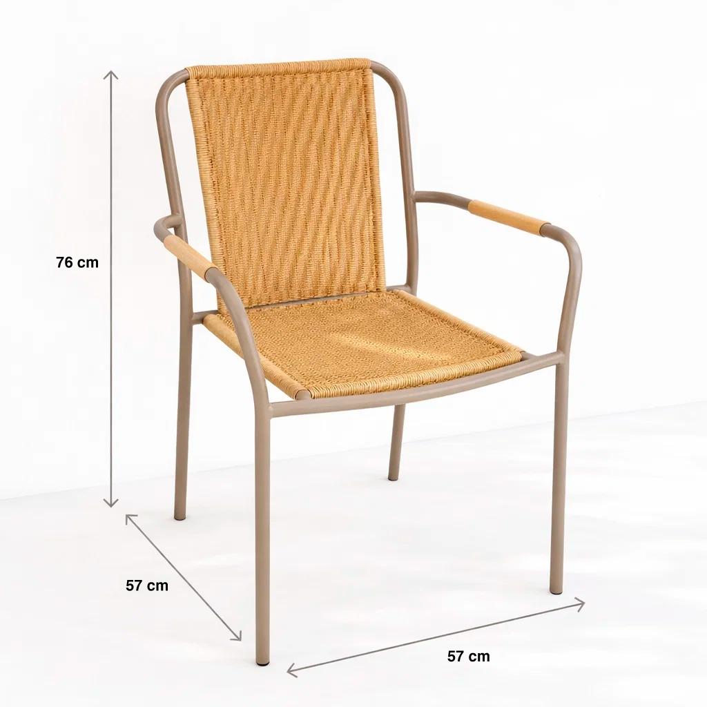 Silla Comedor o Exterior KAMBA Tejido - Color Trigo