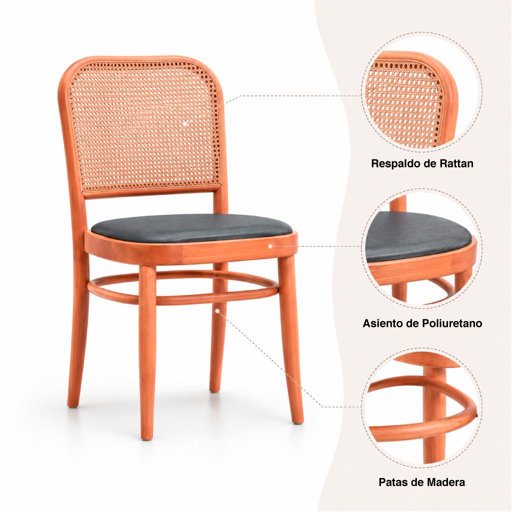 Silla de comedor Madera Hono 44X48x86