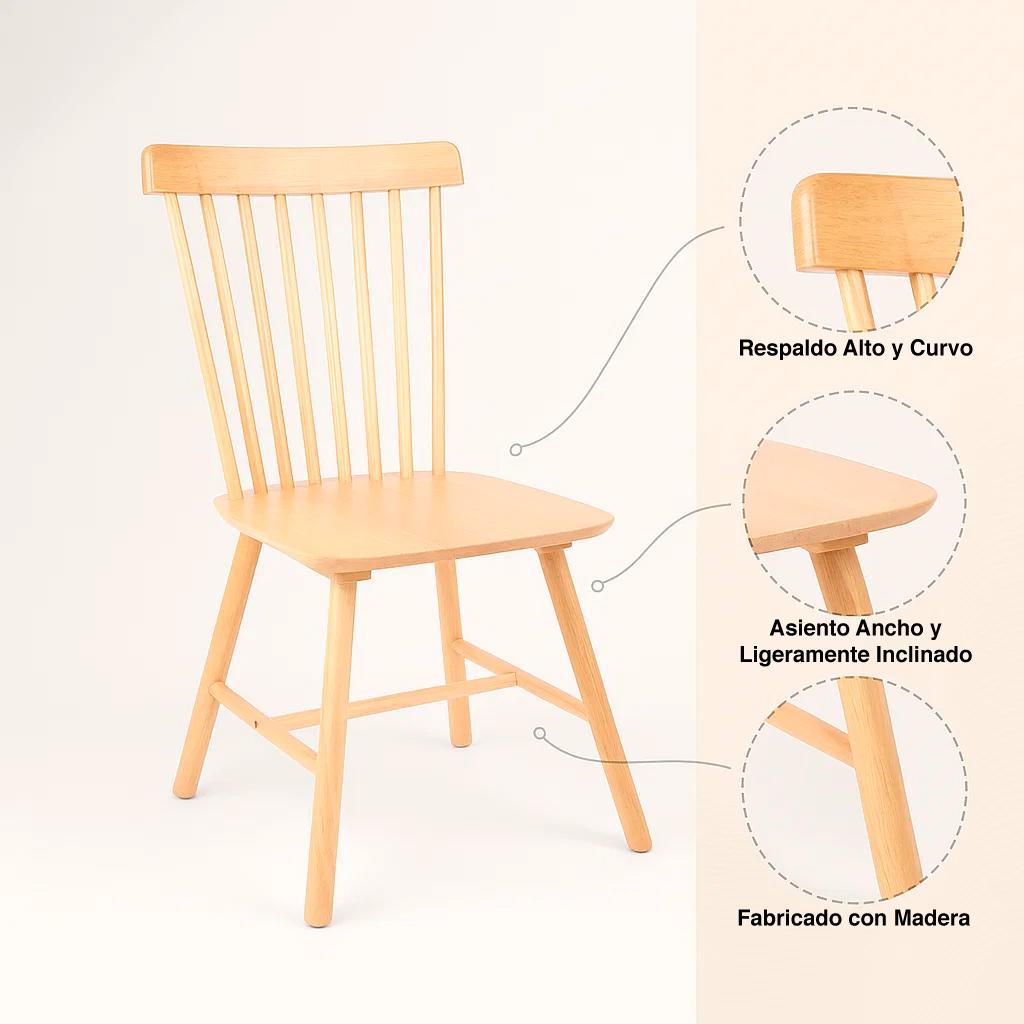 Silla Windsor Madera - Natural