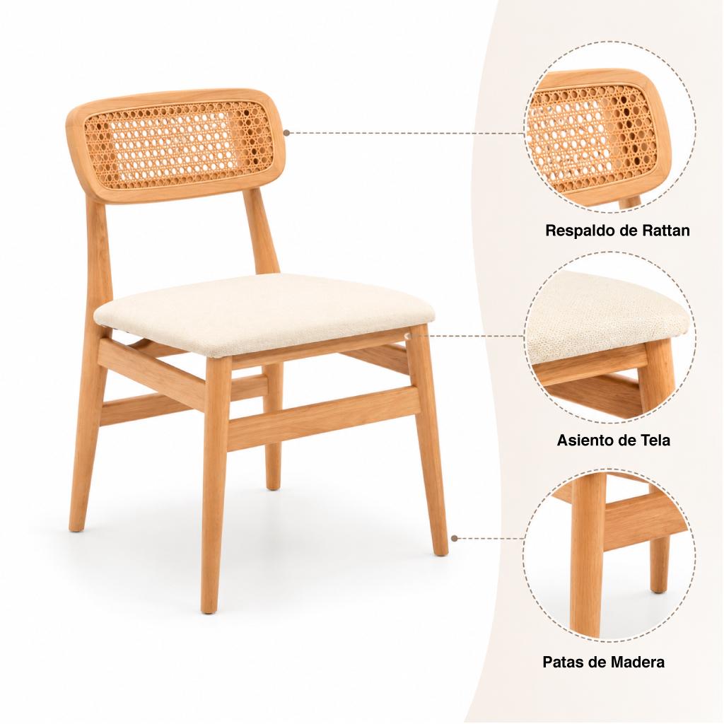 Silla de comedor Madera Loke 46x54x86