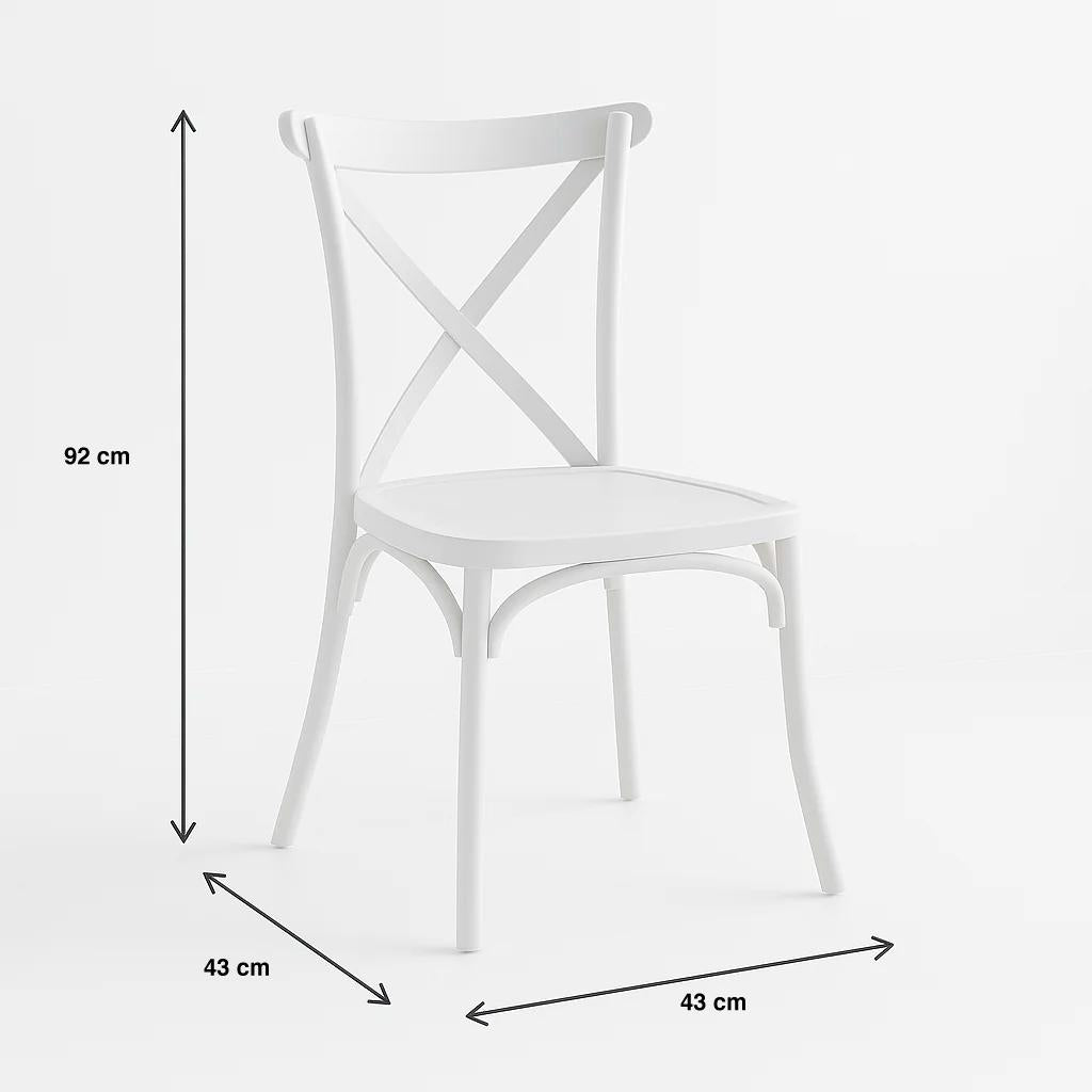 Silla Crossback Danubio de Terraza Exterior o Comedor  - Blanca