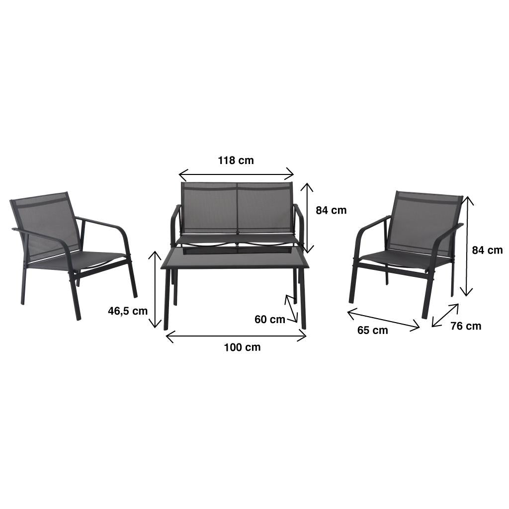 Juego de Terraza Aero 3 Sofás y 1 Mesa de Centro