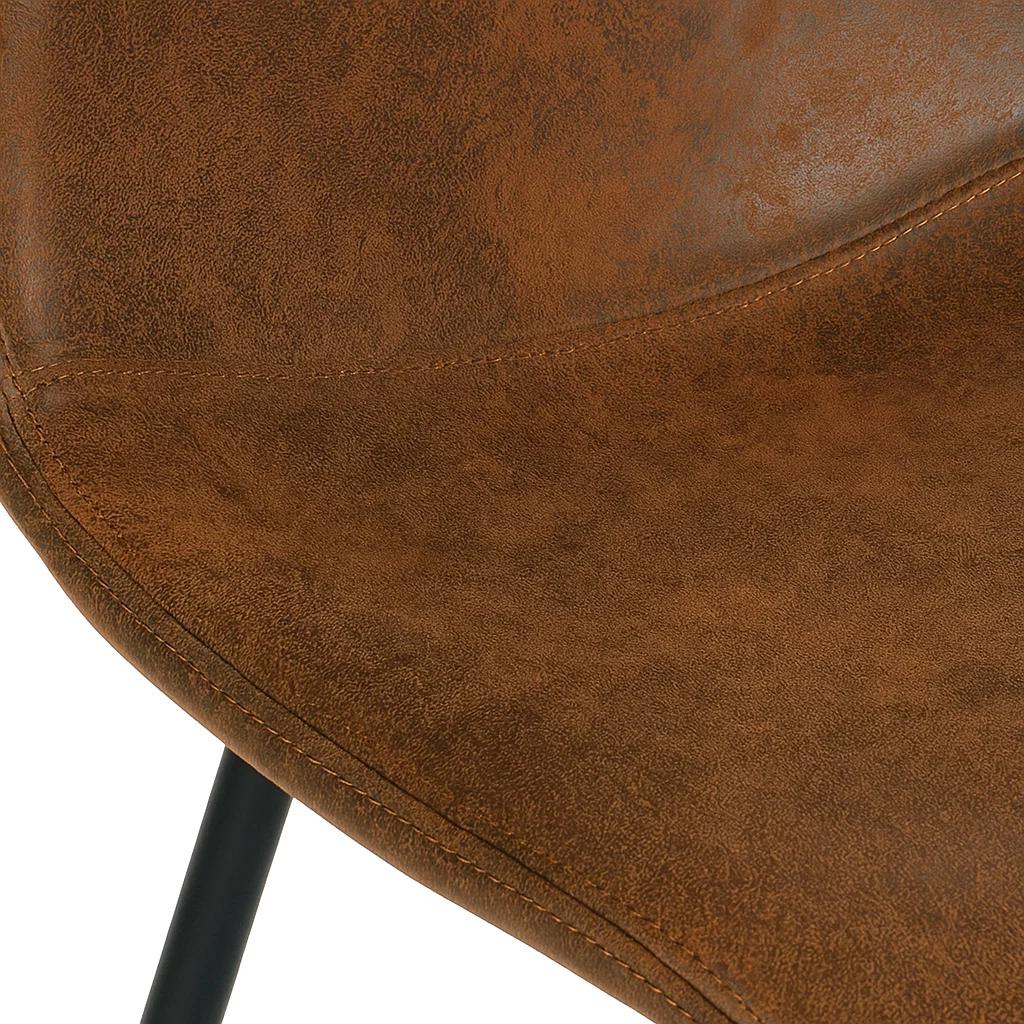 Silla Spoon Ecocuero vintage café oscuro