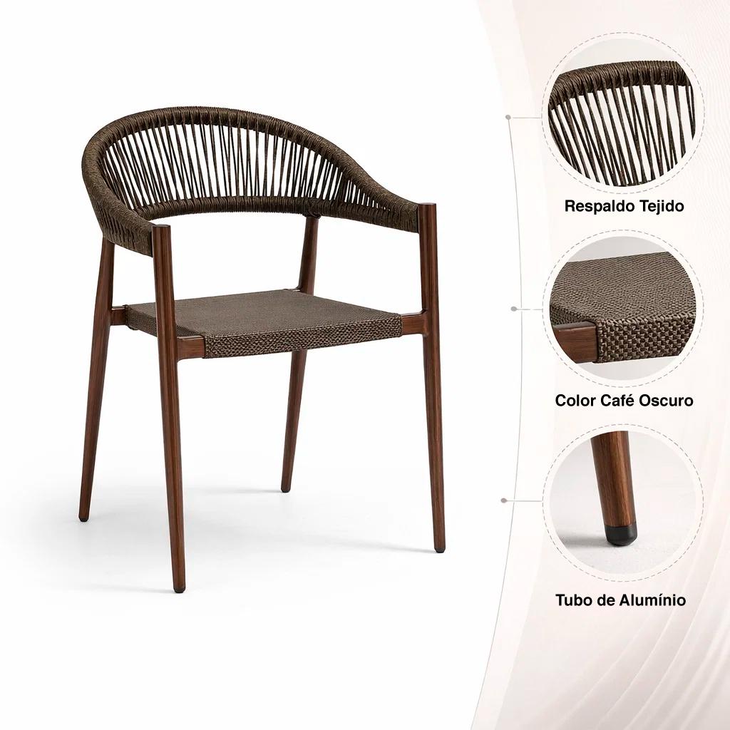 Silla de Terraza Douce - Aluminio y Rattan